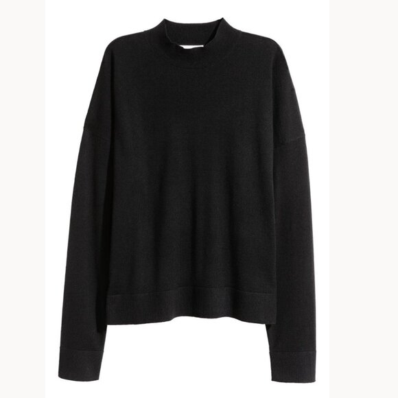 Black 100% Merino Wool Long Sleeve - Picture 1 of 5